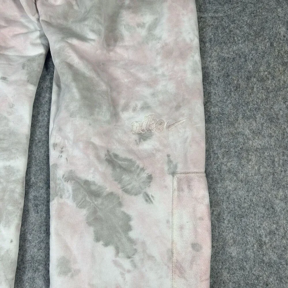 Nike Women's Tie-Dye Track Pants in Light Pink and Gray